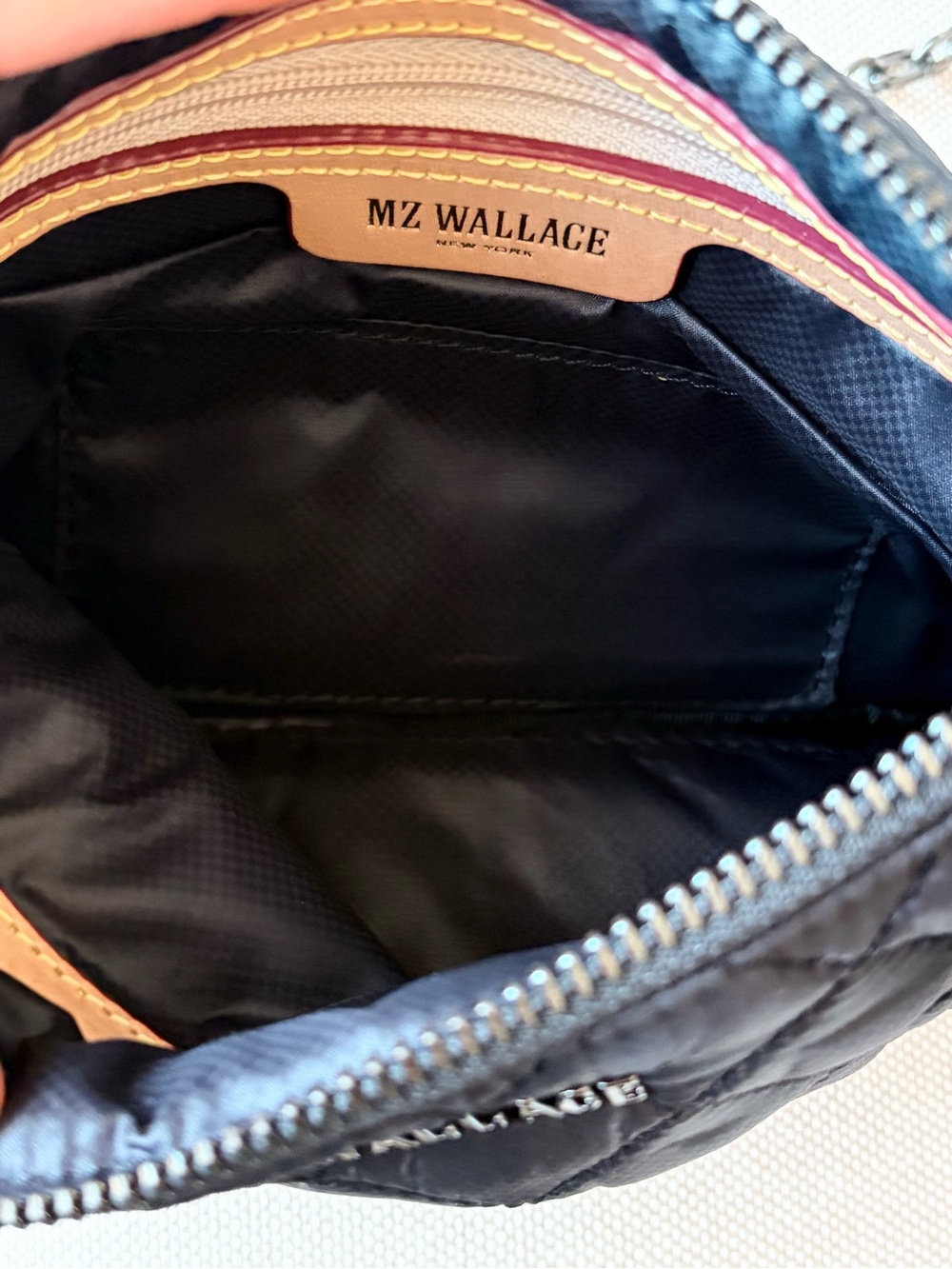 MZ Wallace Black Quilted Crossbody with Chain Strap Zip closure lightweight - Picture 10 of 16